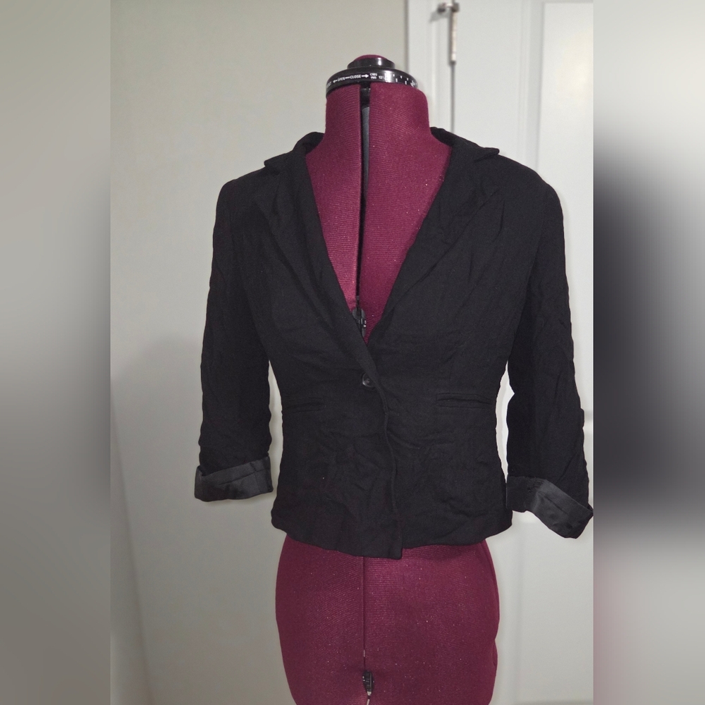 Decree Black Tailored Blazer with Notched Lapel